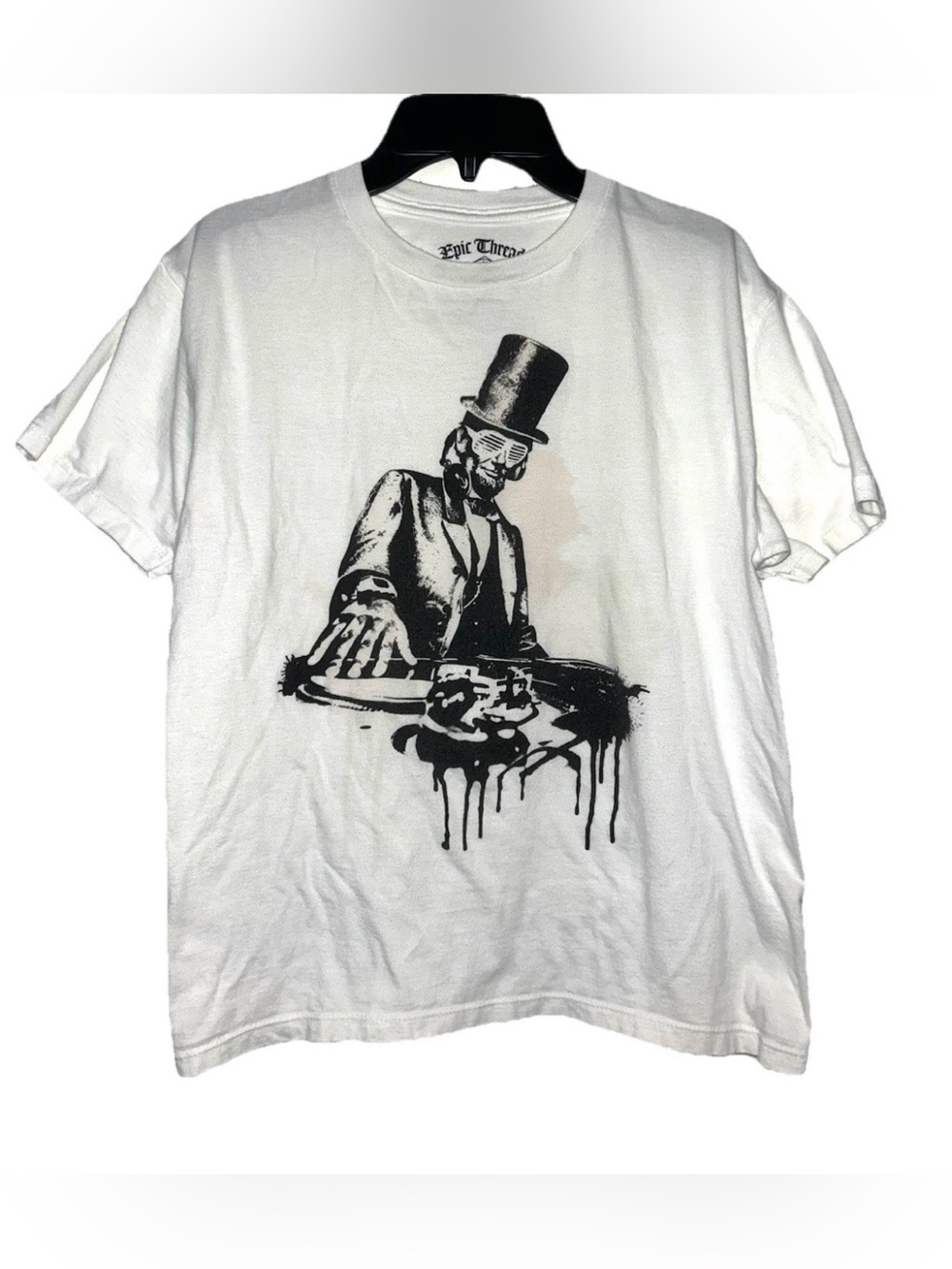 Epic Threads DJ Party Abraham Lincoln Tee Boys Short Sleeve Medium Lightweight